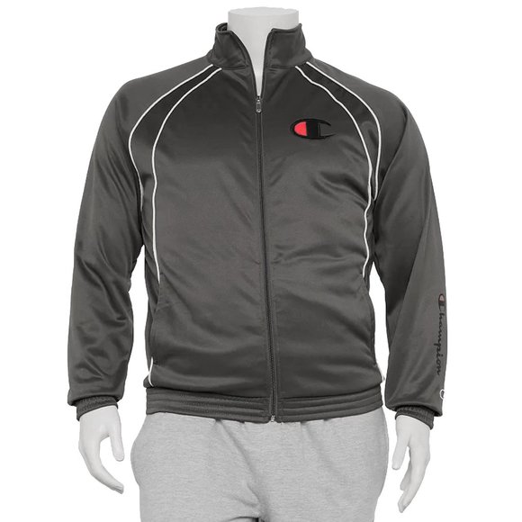 NEW Champion Tricot Track Jacket!  3XLT 4XLT  Gray With White Details Big & Tall - Picture 1 of 3